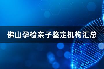 佛山孕检亲子鉴定机构汇总